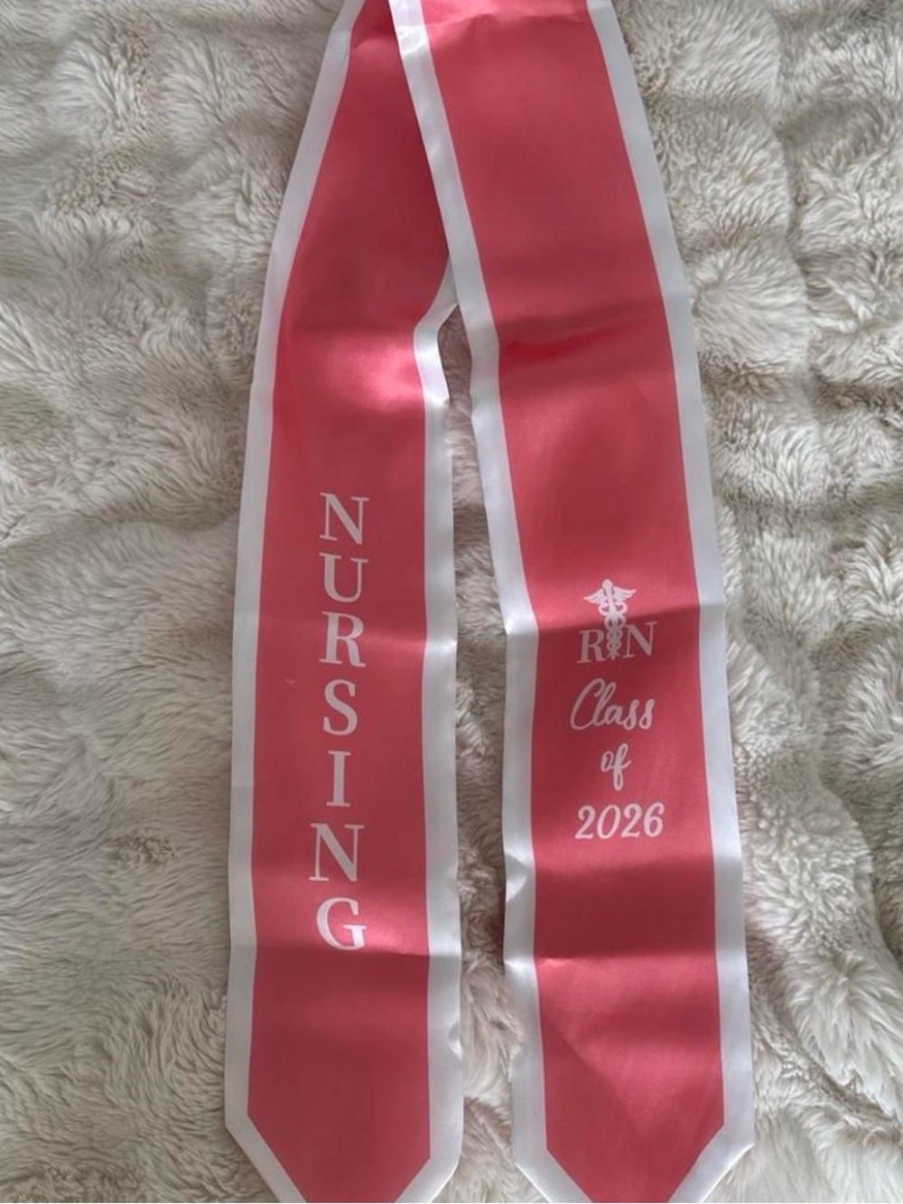 Nursing Class of 2026 Pink Graduation stole
